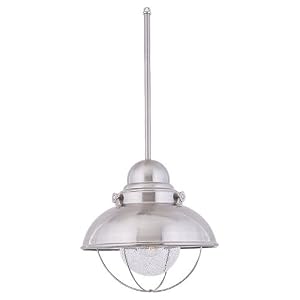 Sea Gull Lighting 6658-98 Single-Light Sebring Outdoor Pendant, Clear Seeded Glass and... by