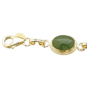 14kt Yellow Gold Jade Cabochon Fashion Bracelet