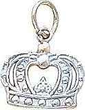 14K White Gold Crown Charm Pendant Jewelry Royalry New