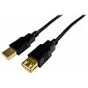 USB 2.0 A/A Extension Cable 24k Gold-plated 3ft Black
