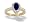 14K Yellow Gold Pear Created Sapphire and Diamond Couture Ring - Size 4