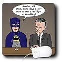 Rich Diesslins Funny General Cartoons - Super Hero Parody with Batman and Commissioner Gordon at the bar - Mouse Pads