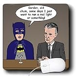 Rich Diesslins Funny General Cartoons - Super Hero Parody with Batman and Commissioner Gordon at the bar - Mouse Pads