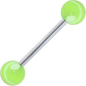 Green MARBLE Tongue Ring by 