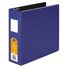 Wilson Jones Heavy Duty No-Gap Round Ring Binder, 3 Inch Capacity, Letter Size, Dark Blue (W364-49NBLPP)