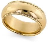 14K Gold Milgrain Comfort-Fit Wedding Band, 7mm Wide