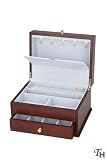 Reed & Barton Lucie Single Draw Jewelry Chest, Dark Cherry Finish, 10.3 by 7-3/4 by 6.1