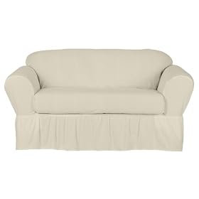 Simply Shabby Chic® Cotton Duck Loveseat Slipcover - Khaki