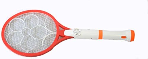 Best Bug Zapper Tennis Racket Style with Two Flashlights - Works Indoors or Outdoors - Safe to Touch - Kills Mosquitoes, Flies, Moths and All Bugs Instantly - Rechargeable Battery Included - Perfect Repellant for Yards or Patio - Great Fun for Kids - 100% Money Back Guarantee