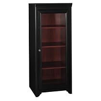 Bush Furniture Stanford Audio Cabinet, Antique Black/Hansen Cherry