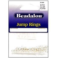 Beadalon Jump Ring 4mm Silver Plated 80 Piece 