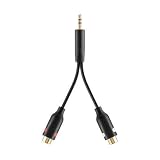 Belkin Audio Adapter 3.5mm/2xRCA M/F 0.1m; male/female; 3.5mm; 2 x RCA; Gold; Black (F3Y119BF0.1M)