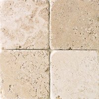 Tumbled Natural Stone 1 Field Tile Mediterranean Ivory 6x6in