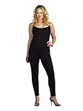 Black Cotton Spandex Unitard Costume Bodysuit Adult Plus