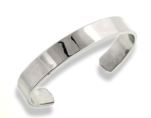 Heavy Silver Plated Solid Copper Adjustable 8 Cuff Bracelet