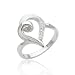 CleverEve's Rhoduim Plated Sterling Silver Lady's Open Heart Ring