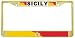 Sicily Sicilian Flag Gold Tone Metal License Plate Frame Holder