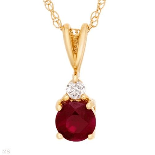 Ruby and Diamond Necklace Set in 14K Gold