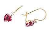 Mystic Rose Topaz Heart 10K Yellow Gold Hook Earrings