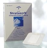 MEDLINE INDUSTRIES MSC3044 Stratasorb Composite Island Dressing   4 Inch x 4 Inch 2 1 2 Inch x 2 Inch pad   1 Case