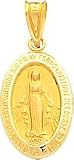 14K Gold Miraculous Medal Charm