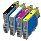 XpressNetworks - 1 Set of 4 Ink Cartridges for Epson Stylus Photo RX420 RX425 R240 RX520 R245 Compatibles T551 T552 T553 T554