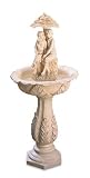Stone-Finish Fiberglass Fountain with Young Couple