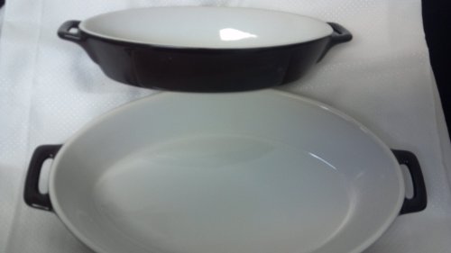 Oval Ceramic Bakeware - Brown Set of 2