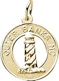 Outer Banks Lighthouse Charm, Gold Plated Silver