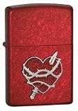 Zippo Lighter Heart Attack Emblem, Candy Apple Red