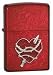 Zippo Lighter Heart Attack Emblem, Candy Apple Red