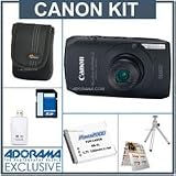 Canon PowerShot SD4000 IS Digital ELPH Camera Kit - Black - with 8GB SD Memory Card, Camera Case, Spare NB-6L Type Lithium-ion Battery, Table Top Tripod, USB 2.0 SD Card, EZ Digital Photography Guide