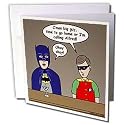 Rich Diesslins Funny General Cartoons - Super Hero Parody with Batman and Robin at the bar - Greeting Cards-12 Greeting Cards with envelopes