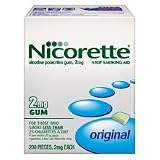  : Nicorette Original Flavor 2 mg Coated Gum - 200 Count Package