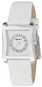 DKNY NY3783 Ladies Stainless Steel, Crystal Set Silver Dial and White Leather Strap Watch
