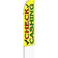 Check Cashing Feather Flag (11.5 x 2.5 Feet)