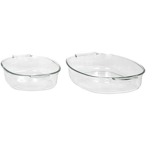 Pyrex Bakeware 2-Quart and 4-Quart Oval Roasters, Set of 2