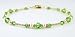 Damali 14k Gold Anklet - Green Heart (Anahata) Chakra Anklet for fertility, harmony, hope, balance, and self respect
