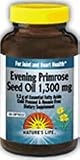 Evening Primrose Oil 100 Softgel 1300 mg ( For Joint & Heart Health, eczema, inflamed, itchy, or scaly, allergies or other irritation, inflammation, rheumatoid arthritis, breast pain, menstrual cycle, menopausal symptoms, premenstrual syndrome, diabetes. ) By Nature's Life