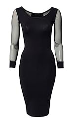 Sexy Spring Fall Long Sleeves Sheer Bodycon Dress/Club Dress/Midi Dress 