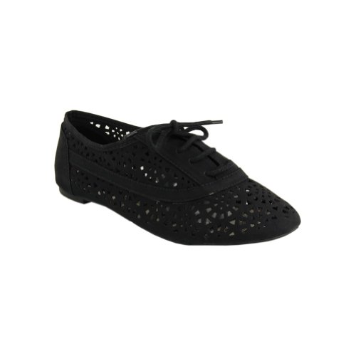 Womens Casual Lace Up Oxfords Shoes Black