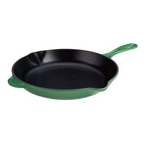 Fennel Green Enameled Cast-Iron Skillet with Iron Handle by Le Creuset