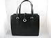 AUTHENTIC Jack Georges Womens Black Leather Tri-Pocket Computer Laptop Business Tote