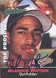 Brandon Watson, Clinton Lumberkings - Expos Affiliate, 2001 Multi-Ad Sports Top Prospect Autographed Card