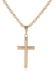 14k Yellow Gold Filled Cross Pendant, 18"