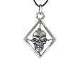 Diamond Shape Skull Pendant - Pewter - 2'' Height Diamond Shape Skull Pendant - Pewter - 2'' Height