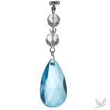 Dress My Cupcake 1.5 Tiffany Blue Faceted Classic Magnetic Hanging Crystal, Set of 6 - Reception Supplies, Table Decor, Centerpiece Accents