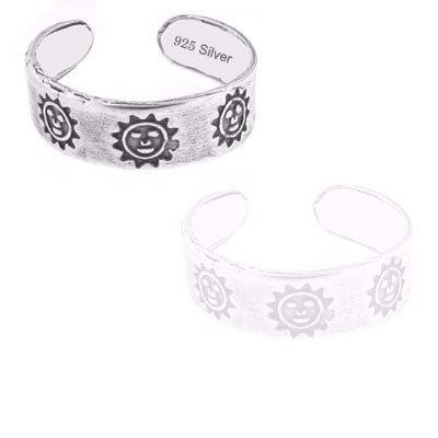 925 Sterling Silver Jewelry, Sterling Sun Toe Ring, Adjustable Fit, Plus Free Special Gift Pouch 925 Sterling Silver Jewelry, Sterling Sun Toe Ring, Adjustable Fit, Plus Free Special Gift Pouch