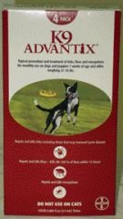 4 MONTH K9 ADVANTIX Red (for dogs 21-55lbs)