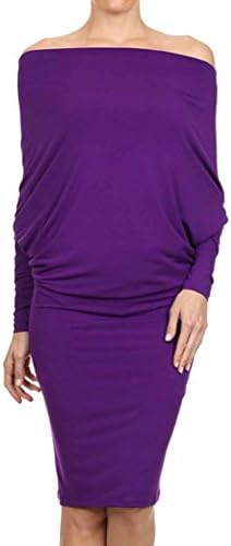 Social Butterfly Collection Long Sleeve The Shoulder Multi Way Short Dress Medium Purple